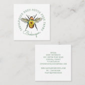 Golden Honey Bee Vierkante Visitekaartje (Voorkant / Achterkant)