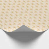 Golden Honey Bees geïllustreerd Antiek White Cadeaupapier (Hoek)