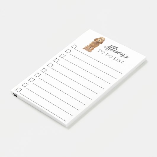 Golden Honey Cockapoo Dog gepersonaliseerd om een  Post-it® Notes (Schuin)