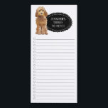 Golden Honey Cockapoo - Winkellijst Magnetisch Notitieblok<br><div class="desc">Schattige dingen om een Golden Honey Cockapoo-hond te halen met een zwart karton lijst gepersonaliseerd met jouw naam.</div>