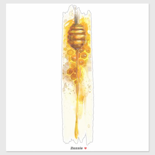 Golden Honey Drizzle Brushstroke Paint Sticker (Vel)