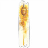 Golden Honey Drizzle Brushstroke Paint Sticker (Voorkant)