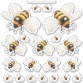 Golden Honey Fairy World – 2a - 20 bees sheet Sticker