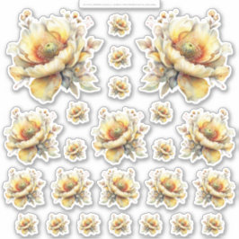 Golden Honey Fairy World – 2a - 24 Flowers Sheet Sticker
