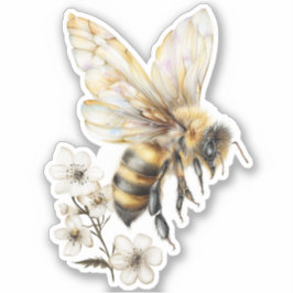 Golden Honey Fairy World - 2a - Bee Sticker