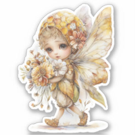 Golden Honey Fairy World – Carrying Flowers Sticker