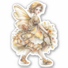 Golden Honey Fairy World – Carrying Flowers Sticker
