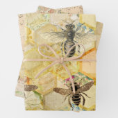 Golden Honeycomb Bee Inpakpapier Vel (In situ)
