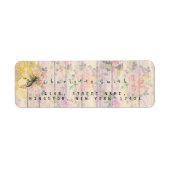 Golden Honeycomb Bee Return Address Labels (Voorkant)