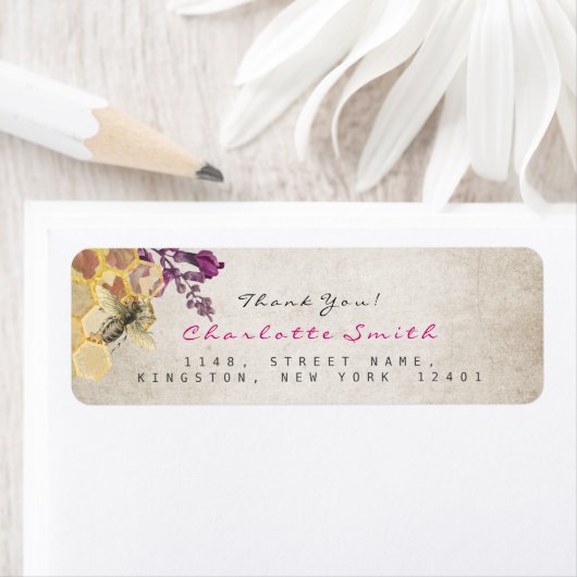 Golden Honeycomb Bee  Return Address Labels (Insitu)