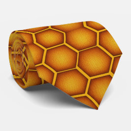 Golden Honeycomb Hexagon Stropdas