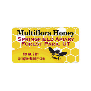 Golden Honeycomb Honey Jar Product Etiket