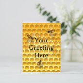 Golden Honeycomb & Honeybees Custom Briefkaart (Staand voorkant)