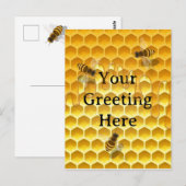 Golden Honeycomb & Honeybees Custom Briefkaart (Voorkant / Achterkant)