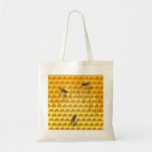 Golden Honeycomb met Honingbijen Tote Bag