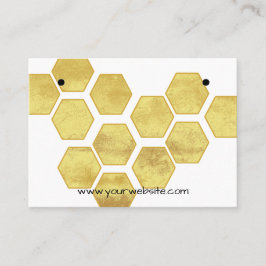Golden Honeycomb Oorbellen Display Kaart Visitekaartje