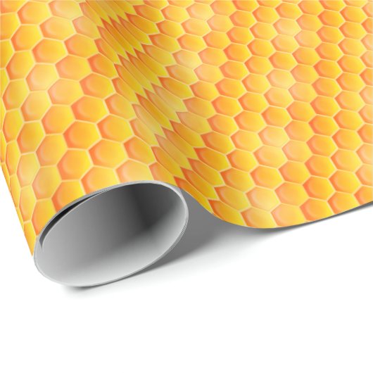 Golden Honeycomb Pattern Cadeaupapier (Rol Hoek)