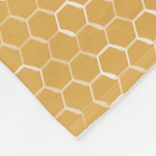 Golden Honeycomb Pattern Fleece Deken (Hoek)