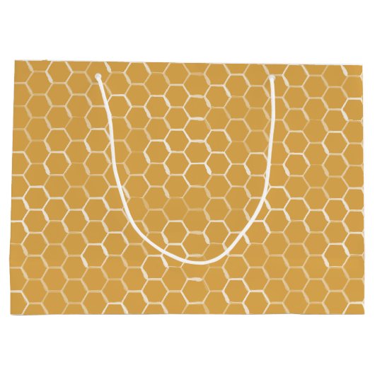 Golden Honeycomb Pattern Groot Cadeauzakje (Achterkant)