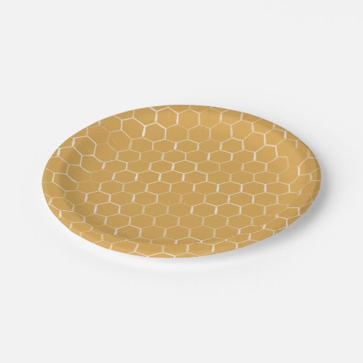 Golden Honeycomb Pattern Papieren Bordje (Gekanteld)