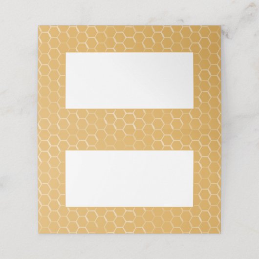 Golden Honeycomb Pattern Plaatskaartje (Buitenkant ongevouwen)