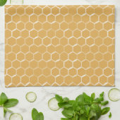 Golden Honeycomb Pattern Theedoek (Gevouwen)