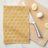 Golden Honeycomb Pattern Theedoek (Quarter Fold)
