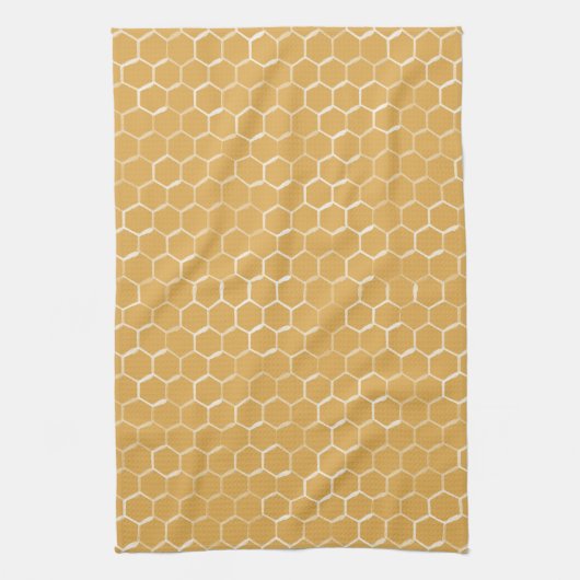 Golden Honeycomb Pattern Theedoek (Verticaal)