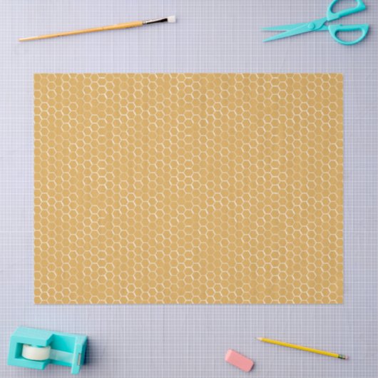 Golden Honeycomb Pattern Tissuepapier (Craft)