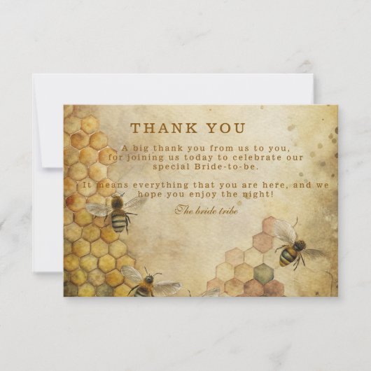 Golden Honingbee-vrijgezellenfeest Bedankkaart (Voorkant)