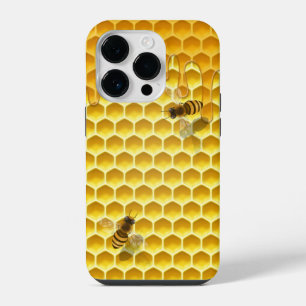 Golden Honingraat met Bijen Klein iPhone 14 Plus Hoesje