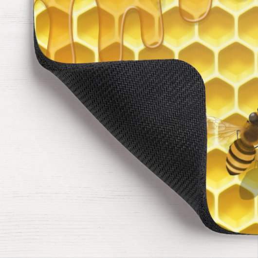 Golden Honingraat met Bijen Klein Muismat (Hoek)