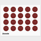 Golden Hoop Lijst Marsala Rood retouradres Ronde Sticker (Vel)