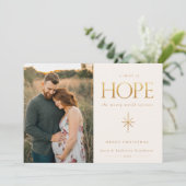 Golden Hope-fotokerstkaart (Staand voorkant)