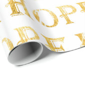 Golden Hope Tekst Verpakkingspapier, 30 in x 6 ft Cadeaupapier (Rol Hoek)