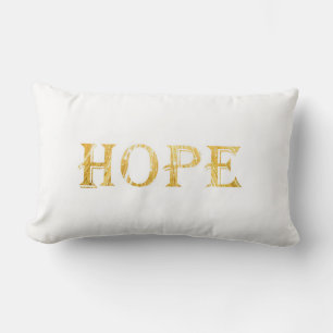 Golden Hope Text Lumbar Pillow 33 cm x 53 cm Kussen