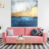 Golden Horizon - Abstracte canvaskunst Canvas Afdruk (Insitu (Woonkamer))