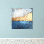 Golden Horizon - Abstracte canvaskunst Canvas Afdruk (Insitu (Houten vloer))