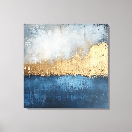 Golden Horizon - Abstracte canvaskunst Canvas Afdruk (Voorkant)