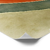 Golden Horizon - Abstracte Waterverf zon en golven Poster (Hoek)