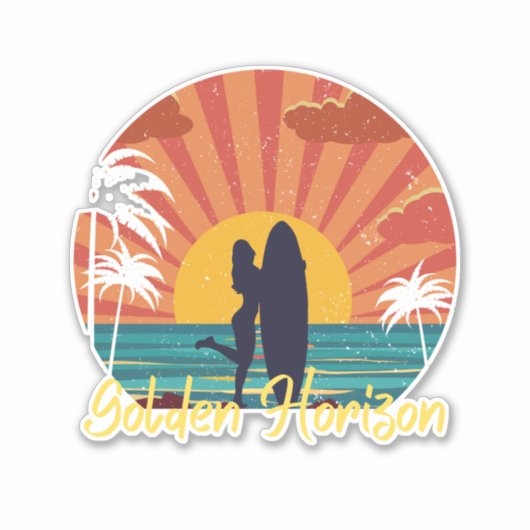 Golden Horizon Beach Sticker (Voorkant)
