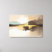 Golden Horizon – Minimalist Abstract Landscape Canvas Afdruk (Voorkant)