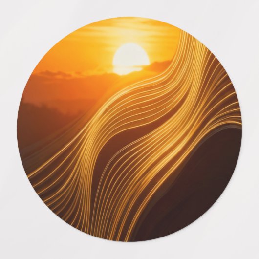 Golden Horizon — Minimalist Abstract Sticker (Design 1)