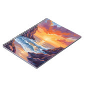 Golden Horizon | Ocean Sunset Watercolor Notitieboek (Linkerzijde)