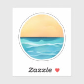 Golden Horizon over rustige Zeeen Sticker (Vel)