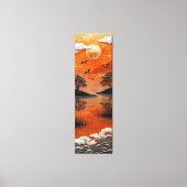 Golden Horizon Serenity Lake & Cranes Canvas Print (Voorkant)
