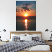 Golden Horizon: Sunset Over the Sea Canvas Afdruk (Insitu (Slaapkamer))