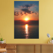 Golden Horizon: Sunset Over the Sea Canvas Afdruk (Insitu (Woonkamer))