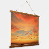 Golden Horizon Sunset Wall Hanging Art Hangend Wandkleed (Gebogen)