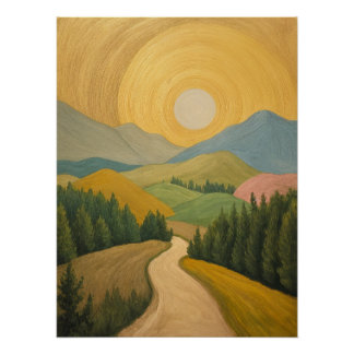 Golden Horizon Trail Perfect Poster